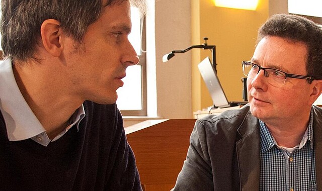 André Peter (l.), Pastor in Flensburg, und Michael Schubach, Regionalreferent für Ostdeutschland im Dienstbereich Mission 
